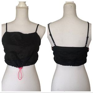 LF‎ Millau Black Neon Criss Cross Crop Top Size S